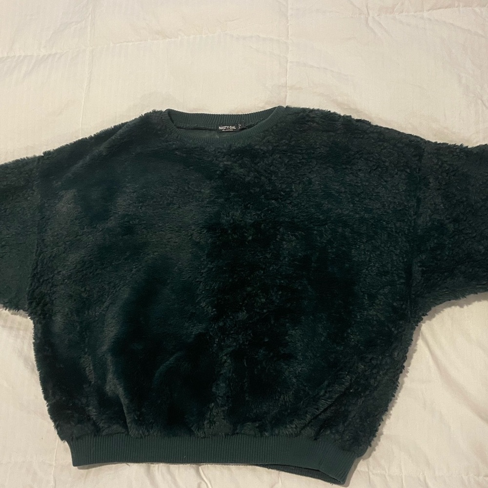 Oversized Fuzzy Green Sweater size US 2